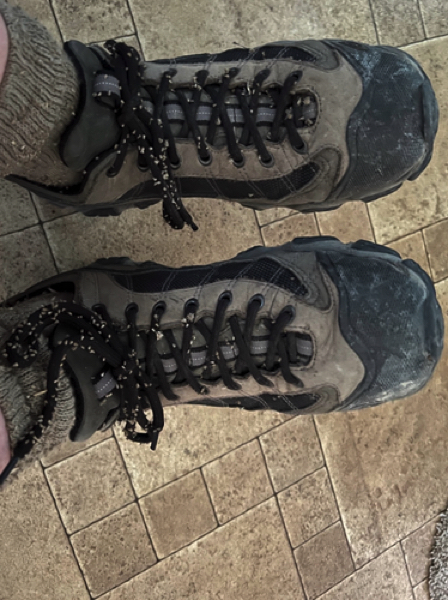 Seed burrs on Brian's shoes & socks