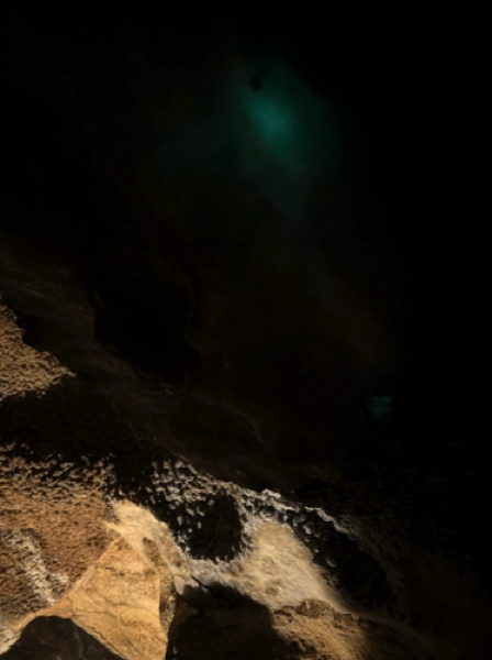 Jewel Cave - Calcite phorescence (green)