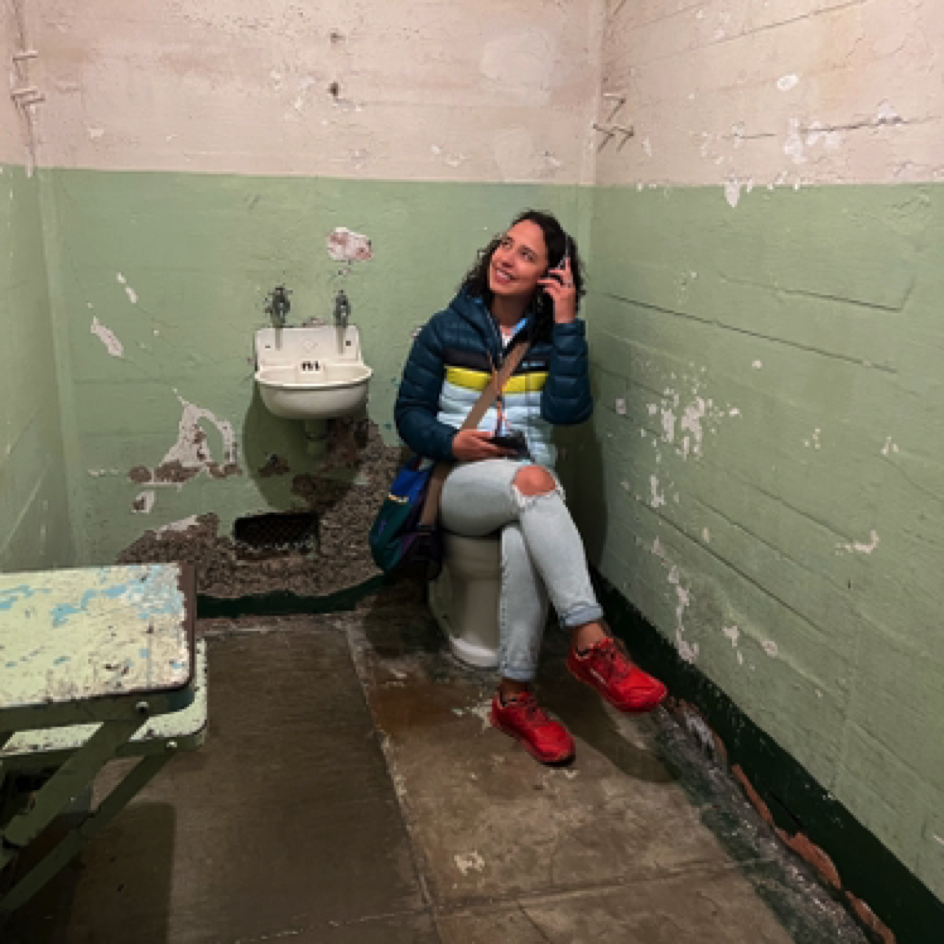 Marisol testing a cell on Alcatraz