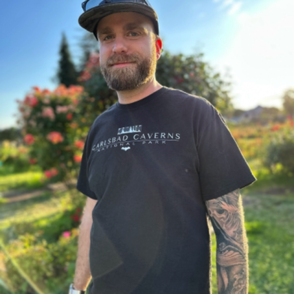 Chris at the San Jose Municipal Rose Garden