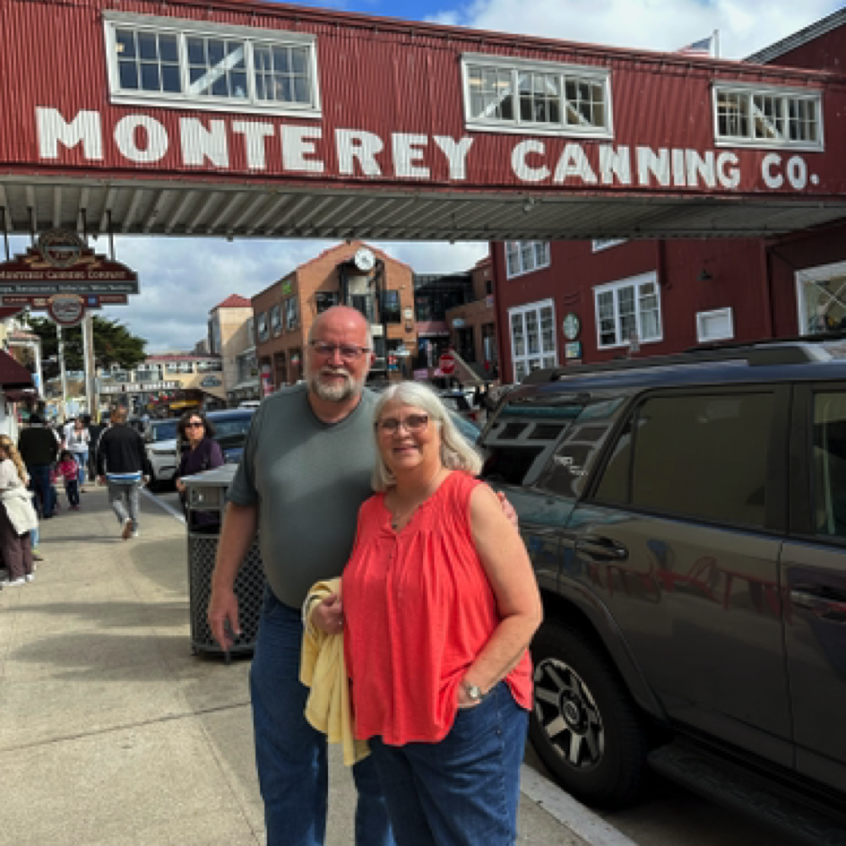 Brian & Donna on Cannery Road in Monterey Bay