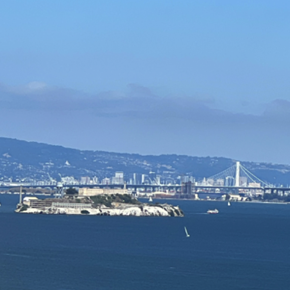 Alcatraz and the Oakland Bridge - San Francisco Bay