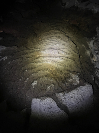 Hardened lava on floor of Sentinel Cave Lava Beds National Monument